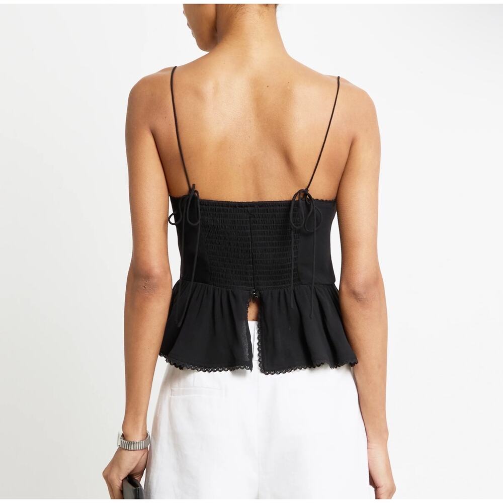 New O.P.T black Elodie tank top blouse size 2 $122 - Picture 4 of 7